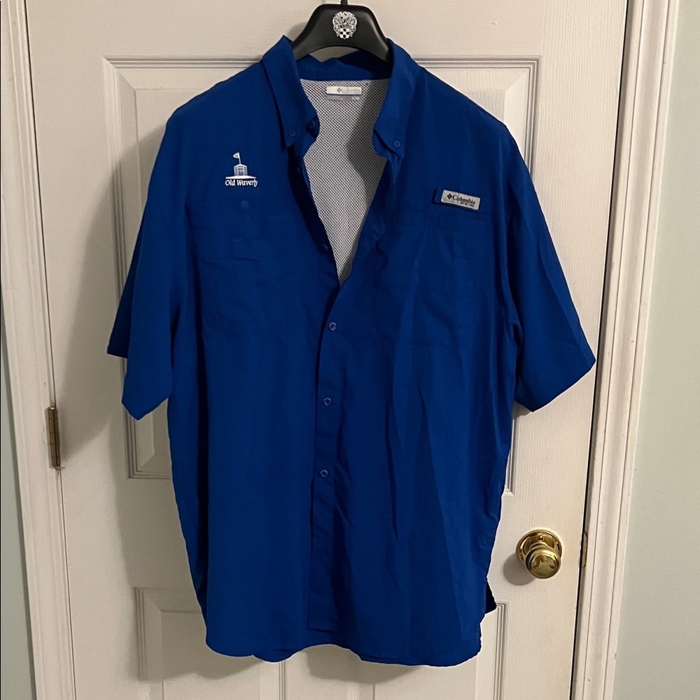 Columbia Men's Royal Blue Button Down Shirt Old Waverly